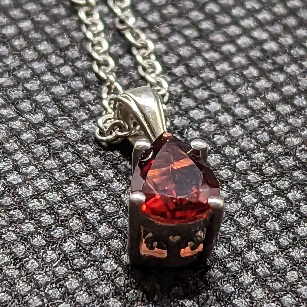 Sterling Silver Teardrop Garnet